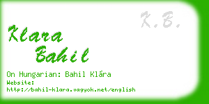 klara bahil business card